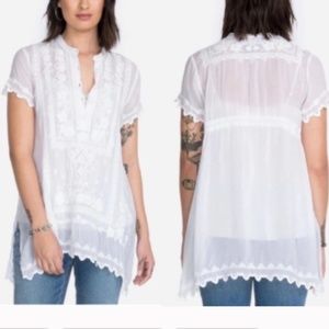 Johnny Was Liesse Embroidered Tunic White M
